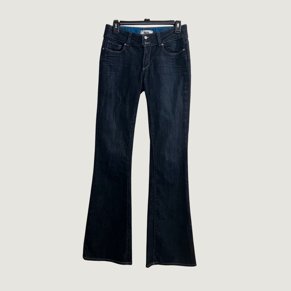 PAIGE Hidden Hills Bootcut Flare Jeans Dark Wash Double Button Size 27 NWOT